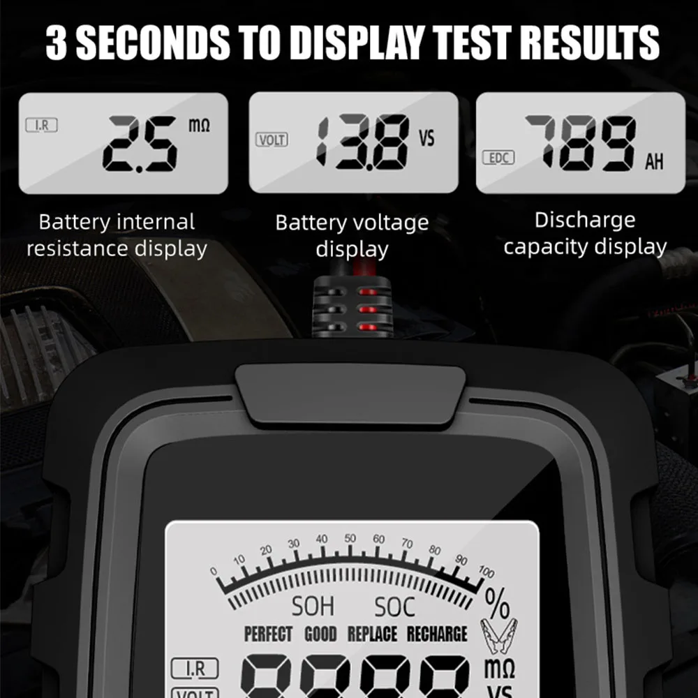 For Vehicle Truck Motorcycle SUV LCD Digital Measurement Diagnostic Tool Lead-acid Battery Test 12V 24V Car Battery Tester