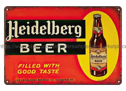 Heidelberg Beer bar tavern metal tin sign plaque home kitchen wall art