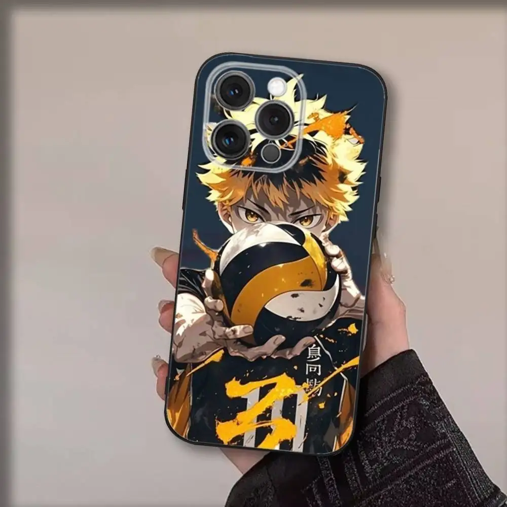 Чехол для телефона Anime S-Shoyos Hinatas для iPhone 17,16,15,14,13,12,11,Pro,Max,Plus,Air,X,XS,XR,SE,8,7,Mini,Soft Black Funda