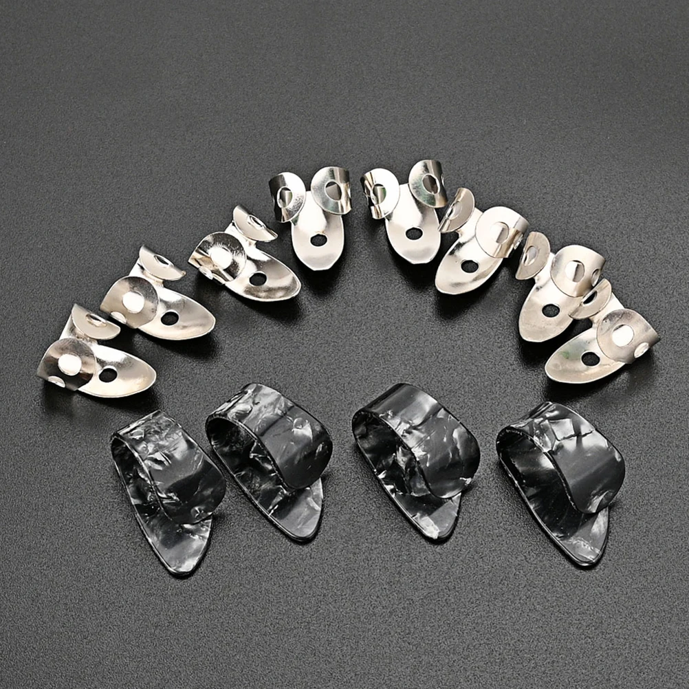 

12pcs Stainless Steel Index Covers Durable Guitar Thumb Picks Metal Accessories Reusable Lightweight Protectors for Acoustic