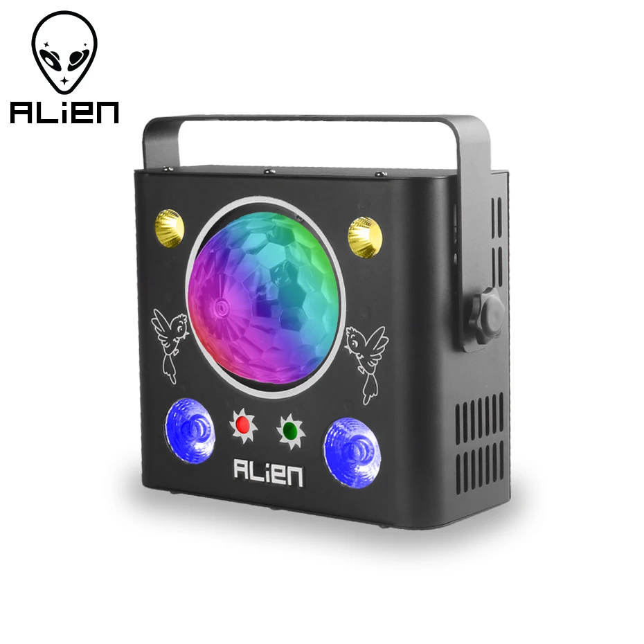 ALIEN 4IN1 LED DJ Disco Strobe Dyeing Magic Ball 32 Patterns Laser Projector Stage Lighting Effect Party Dance Xmas Wedding Lamp