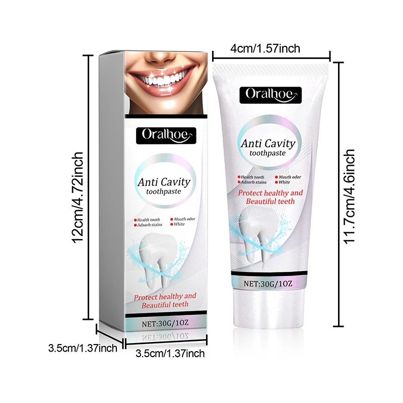 Útil creme dental para prevenir o reparo, cárie dentária, remover placa, aliviar placa, refresque a dor de dente, branquear os dentes, mau hálito