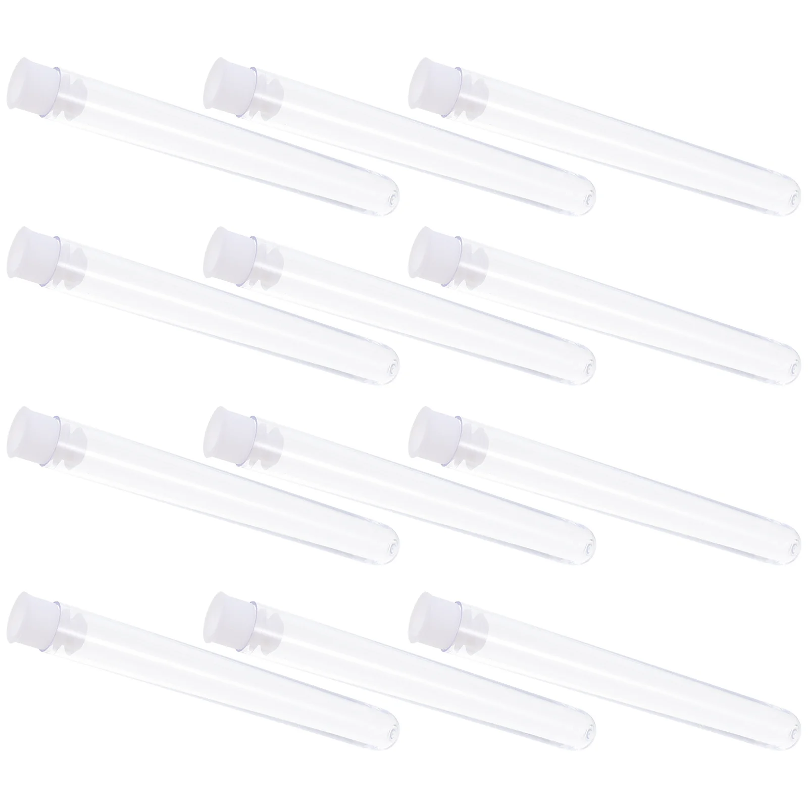 100pcs Plastic Test Tubes Transparent Bottles Centrifuge Rack Experiment Science Teaching Moisture Proof Eco Friendly
