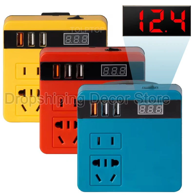 Imagem -02 - Multifunções Intelligent Lithium Battery Inverter Trabalho ao ar Livre Inverter para Makita Dewalt Milwaukee com Tensão Display 220v