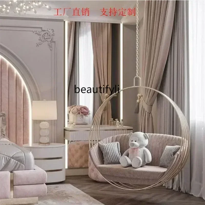 نمط جديد غرفة نوم فتاة غرفة المعيشة كرسي معلق واحد داخلي سوينغ شرفة Homess 8617 #4