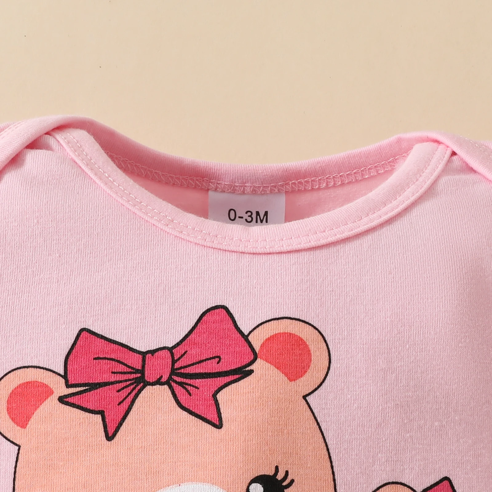 0-2Years Newborn Baby Girl Daily Clothes Set Cartoon Bear Short Sleeve Romper + Shorts with Headband Summer Lovely 3PCS Outfit 0