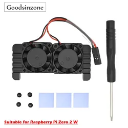 Raspberry Pi Zero 2 W Case with Dual Fan Kit, Pi0 Heatsink Set, Raspberry Pi Cooling Fan Kit with Tape for Raspberry Pi Zero 2W
