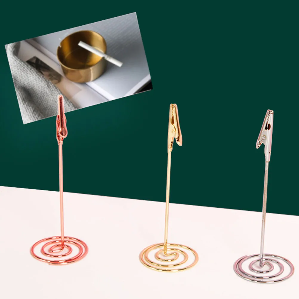 

3Pcs Photo Holder Clip Stand Picture Clips Table Settings Celebration Photo Holder Clip Stand Table Card Holders