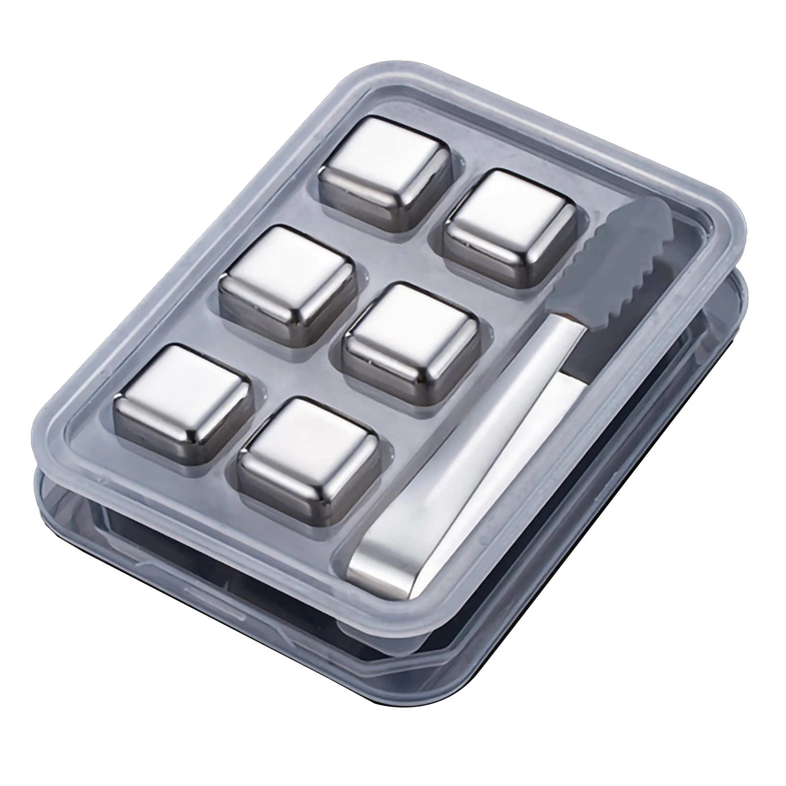 4/6/8Pcs 304 Stainless Steel Ice Cubes Set Reusable Ice Cubes for Whiskey Wine Cooling Cube Chilling Rock Party Kitchen Bar Tool