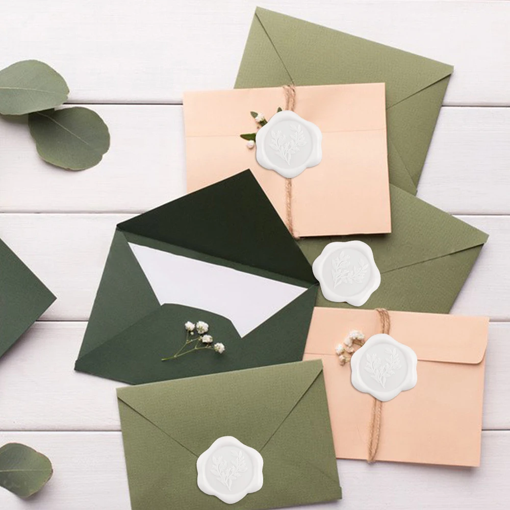 20Pcs/set White Wax Seal Stickers Handmade Envelope Seals Self Adhesive Wax Stickers for Wedding Decoration Wine Bags