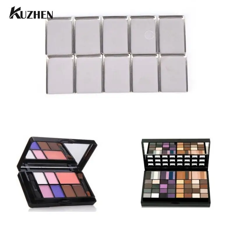 Hot 5/10pcs/lot Empty Eyeshadow Tin Pans Makeup Palettes Empty Square Palette Iron Cases Pans For Powder 18*13MM 41*23MM