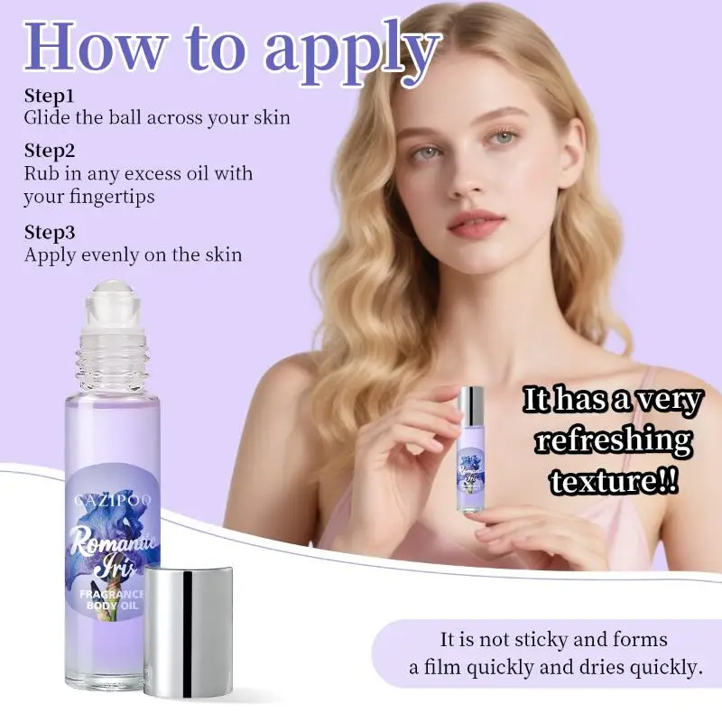 

10ml Iris Roll-on Fragrance Men's And Women's Fragrance Oil Dating Fresh Niche Long-lasting Fragrance Body Oil