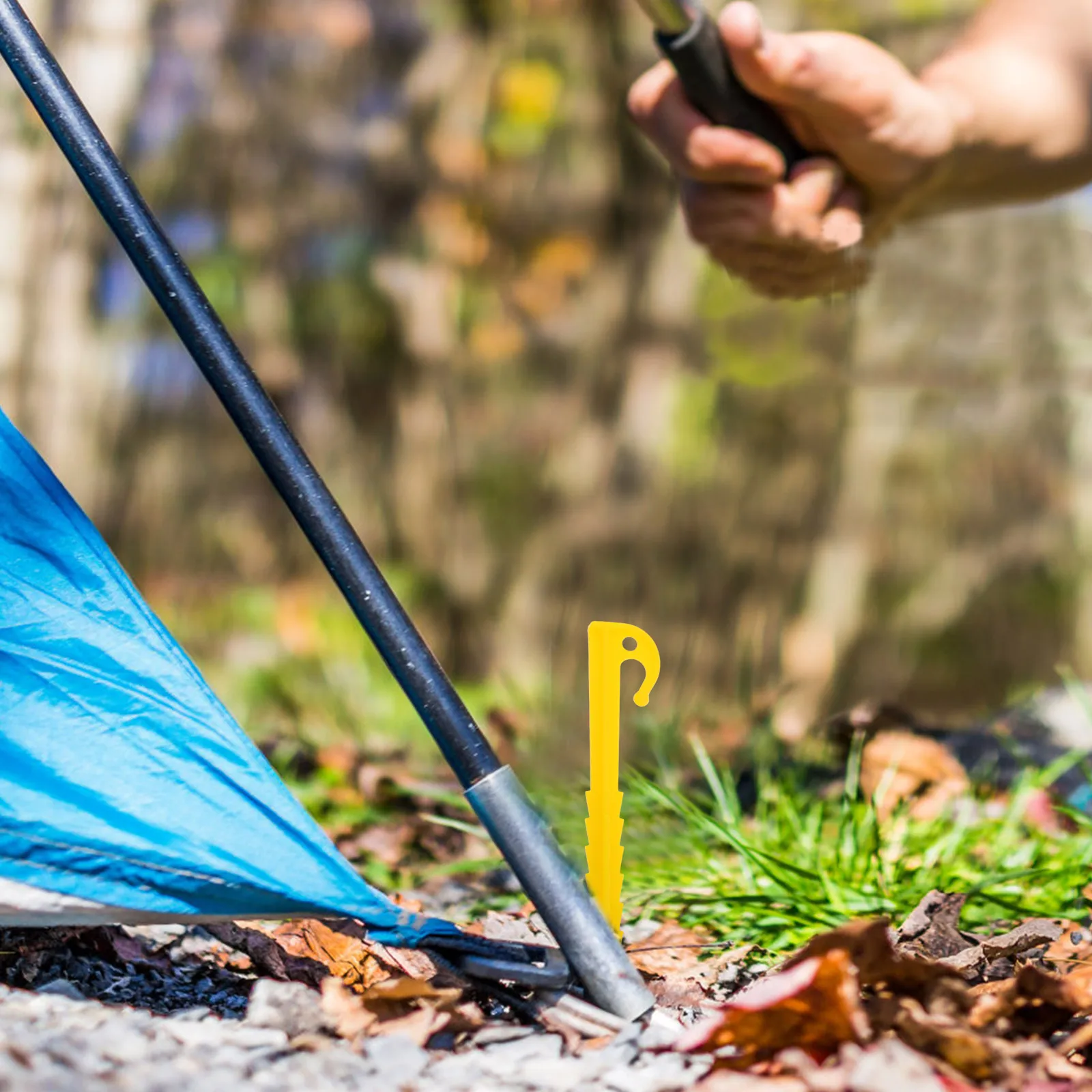 

10 шт., пластиковые колья для кемпинга, уличные съемные шипы, брезентовый навес, зубчатые ветрозащитные колышки для палатки, стальные колышки, прочные