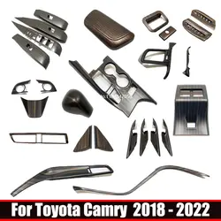 For Toyota Camry 2018-2022 Car Interior Peach Wood Decoration Accessories Instrument Console Gear Water Cup Cover Air Vent Trims