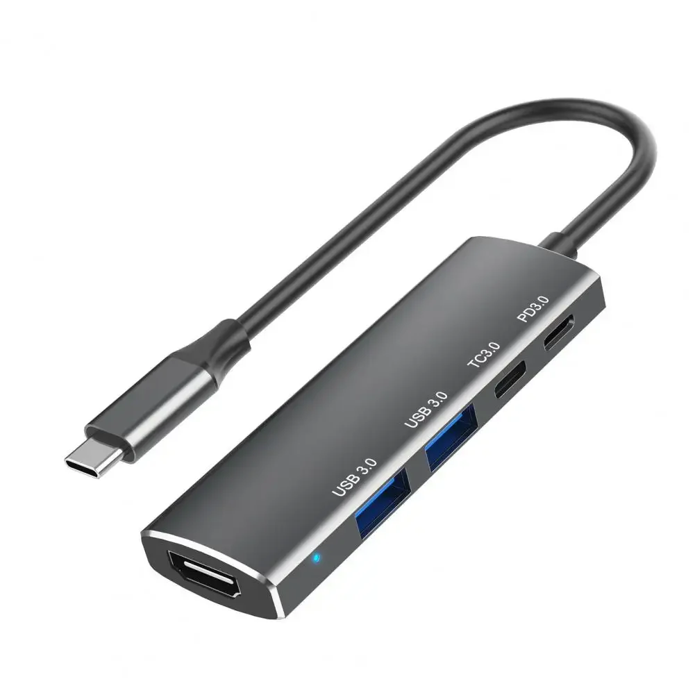 

Док-станция Универсальный концентратор USB-c 5-в-1 Высокоскоростная передача данных 4k HDTV-совместимый Usb3.0 Tc3.0 Pd3.0 для многофункциональных устройств