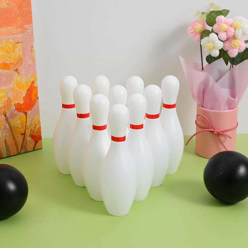 Bowling-Set, Kunststofffarbe, 2 Bälle und 10 Pins, Bowling-Spiele, Outdoor-Sport, Indoor-Übungsball, Gutterball, lustiges Bowling-Set TMZ – Detail 22