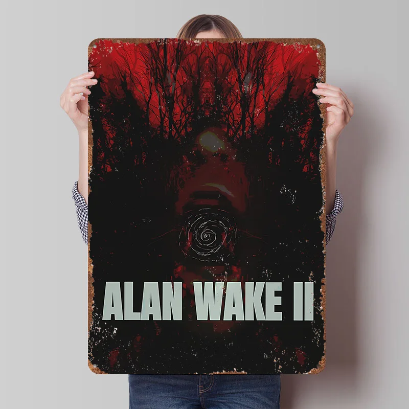 

Металлический постер по игре Alan Wake II, индивидуальный настенный декор, ретро-винтажные жестяные таблички для украшения интерьера, аксессуары для гостиной