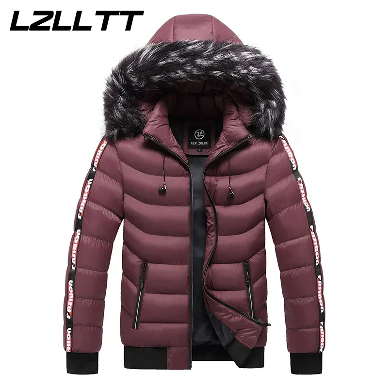 Winter Men Warm Hooded Parkas Jackets Mens Windbreaker Outwear Parkas Coats Men Autumn Detachable Hat Outfits Parkas Coats Male