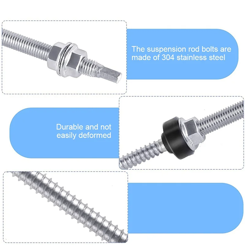 

【Promotion】25Cm Solar Hanger Bolts Solar Panel Roof Mounting Screws M10 Solar PV Panel Mounting Bracket For Fixing Solar Panel 1