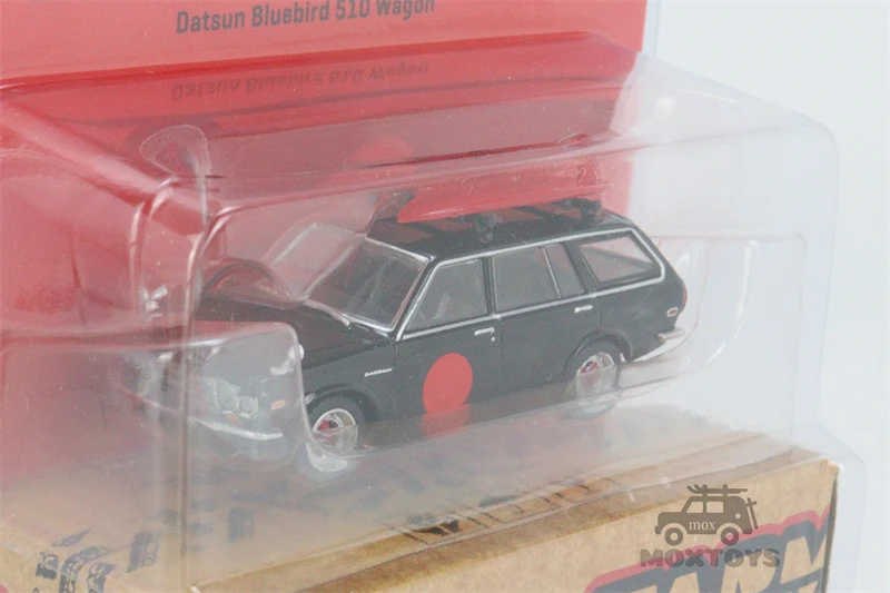 Tarmac Works 1:64 Mijo Datsun Bluebird 510 Wagon with Surfboard Diecast Model Car