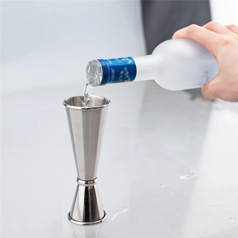 ABUL-Cocktail Jigger 2 унции, 1 унция, 2 шт. для бармена, набор Jigger, аксессуары для бара, серебро, мерный стакан