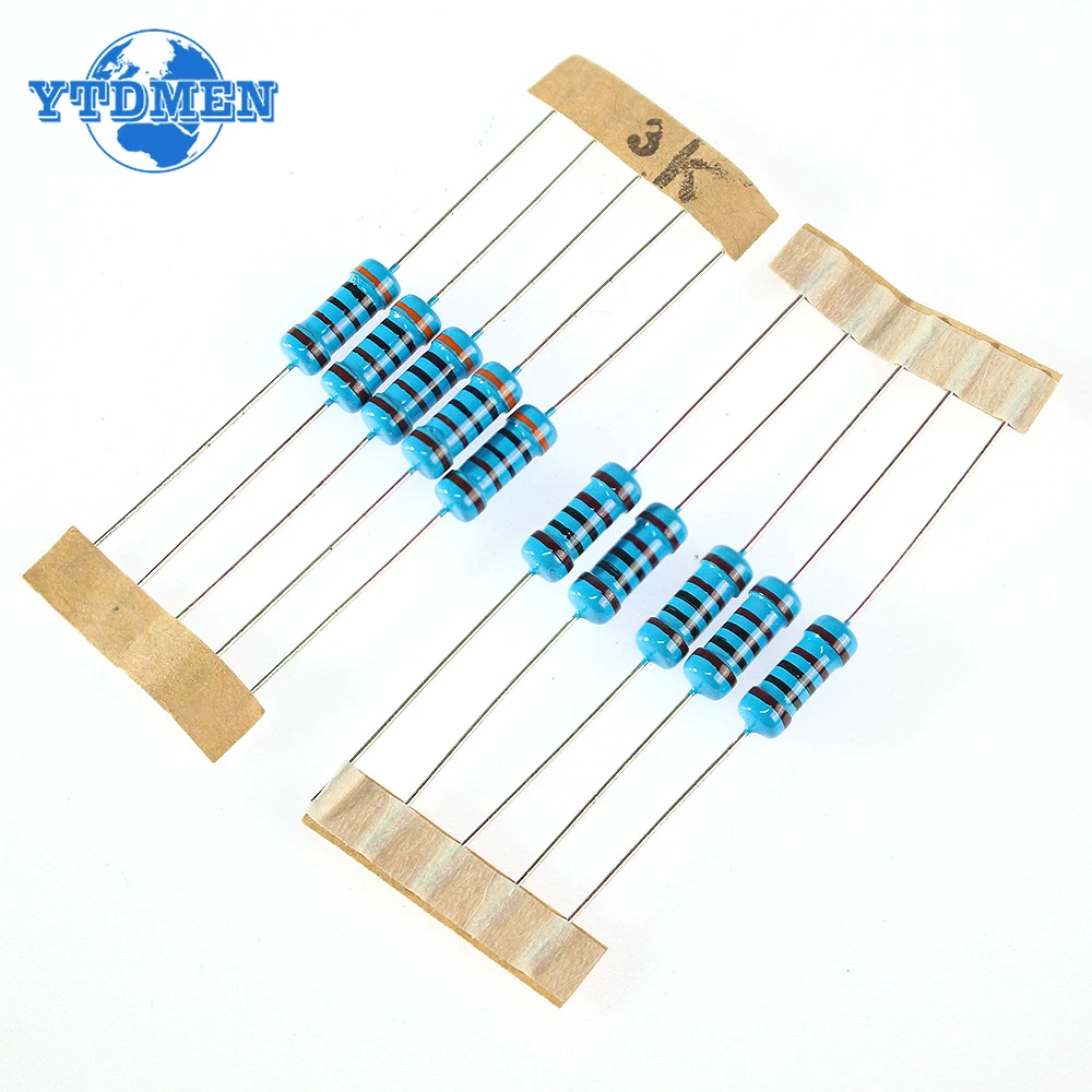 650 قطعة 130 قيم 1 واط 2 واط مقاوم من غشاء معدني مجموعة متنوعة 1% 1R ~ 3 متر أوم المقاومات تشكيلة أطقم عينة حزمة ، مع صندوق