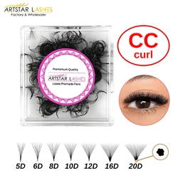 ARTSTAR 500 Fans Loose Fans Eyelash Extensions CC curl 5D-20D Medium Stem Sharp Russian Volume Fans  Premade Volume Lashes