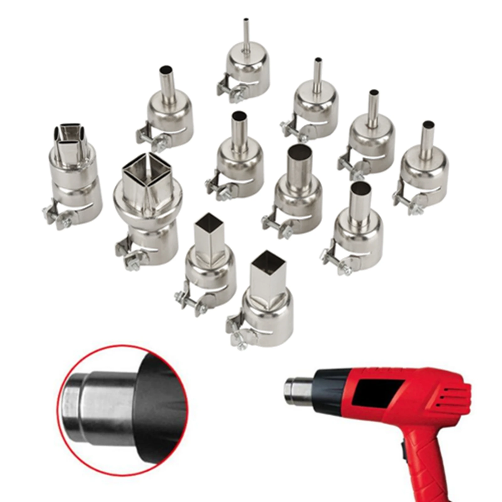 12pcs Heat Gun Nozzles Kit For 850 Hot Air Soldering Station Repair Tool Accessory