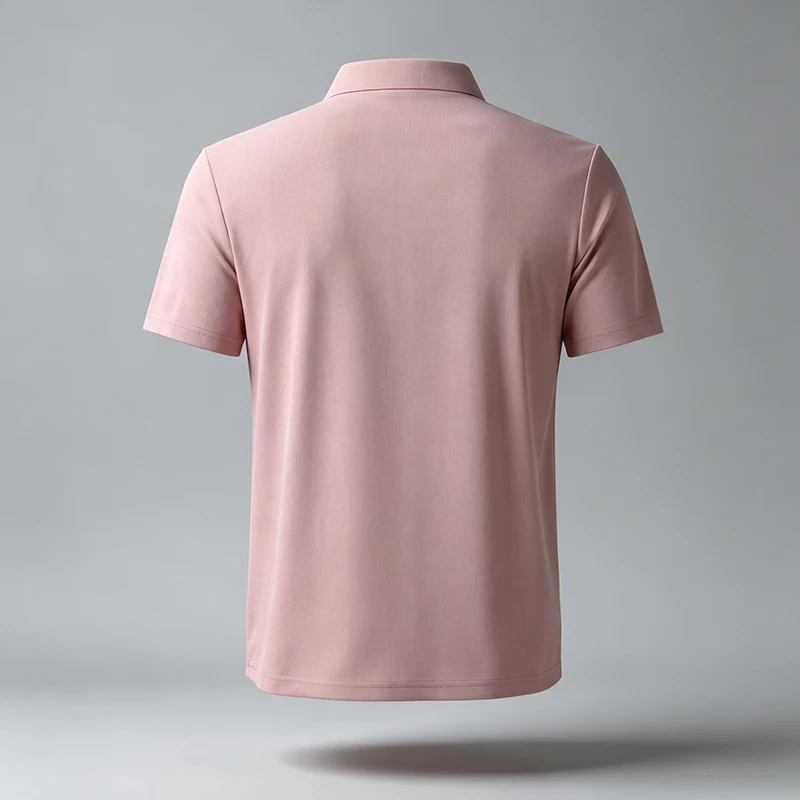 Herren-Poloshirt mit festem Revers, kurzen Ärmeln, dreireihiger Knopfleiste, normaler Passform, weich, atmungsaktiv, klassisch, für Business, Freizeit und Alltag. – Detail 6