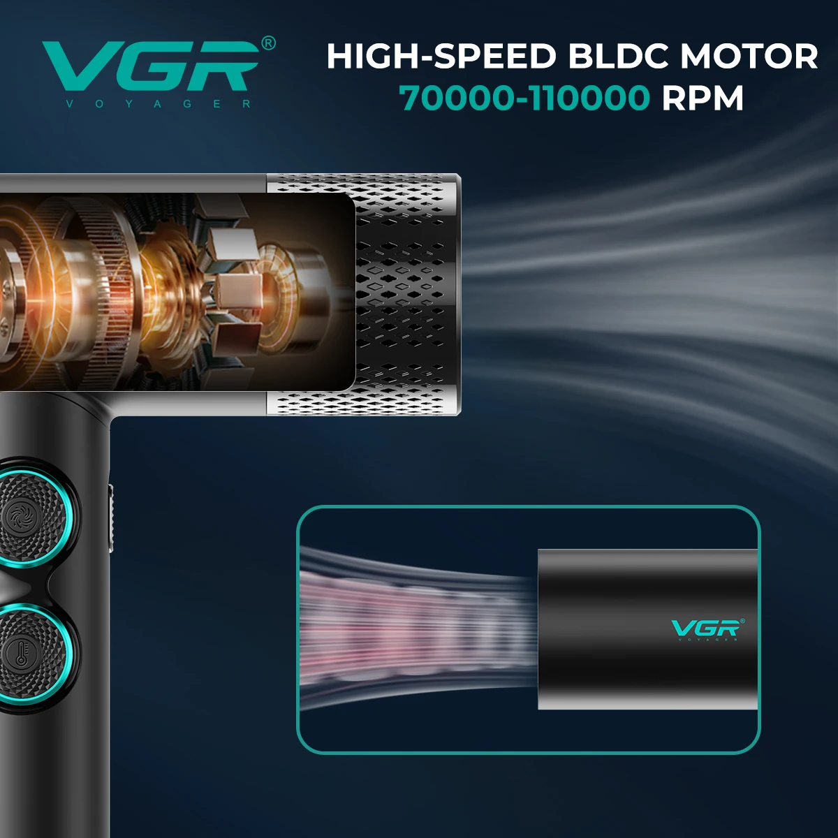 VGR مُحسّن 9000 دورة في الدقيقة ماكينة قص شعر الأكثر مبيعًا 110000 دورة في الدقيقة مجفف شعر عرض خاص محرك بدون فرشاة ماكينة حلاقة للوجه مجموعات قص شعر من توب باربر شوب V-001 V-401 V-377 V-977