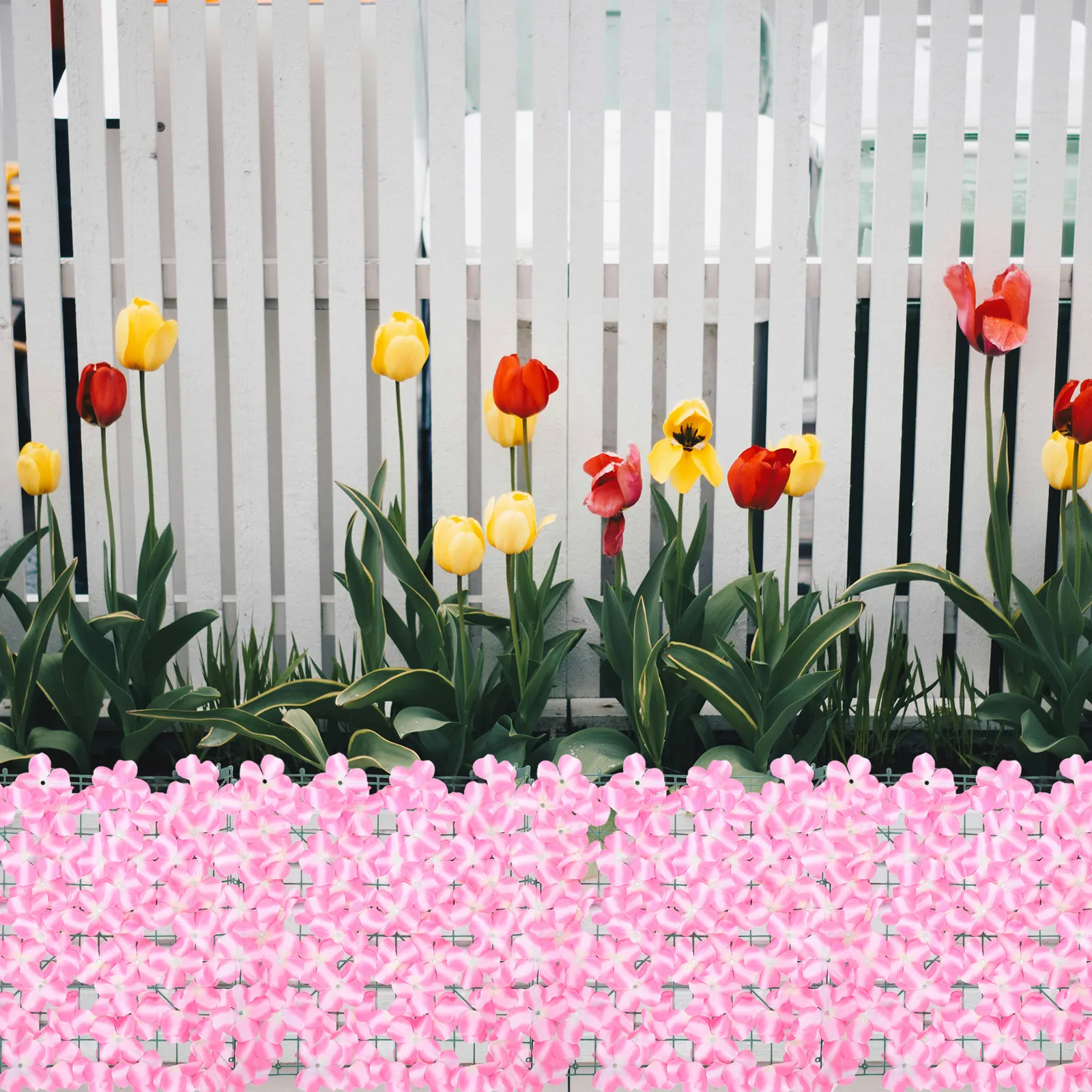 

Artificial Fence Plants Outdoor Hedge Balcony Privacy Decorative Wall Fake Flower Garden Rattan Trellis Plant Screen