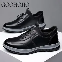 UP Leather Shoes Men Casual Shoes Soft Men Business Flats Men Breathable Light Non-slip Driving Shoes Lace-up Wear-resistant