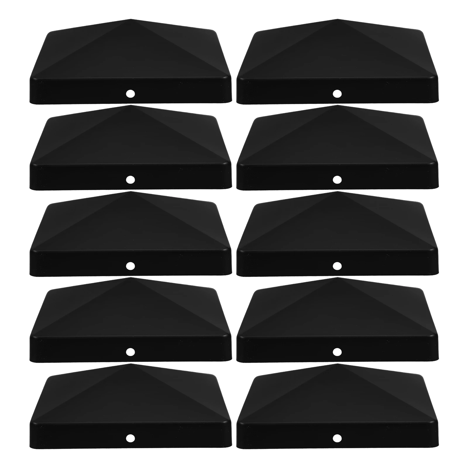 

12pcs Fence Post Cap Black Wooden Decorative Pyramid Abs Parts Durable Material Easy Installation Outdoor Garden Patios