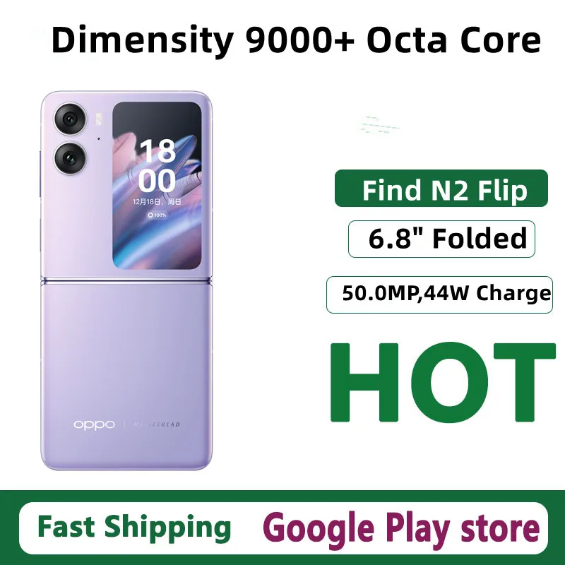 Original Oppo Find N2 Flip Mobile Phone Dimensity 9000+ Octa Core 6.8