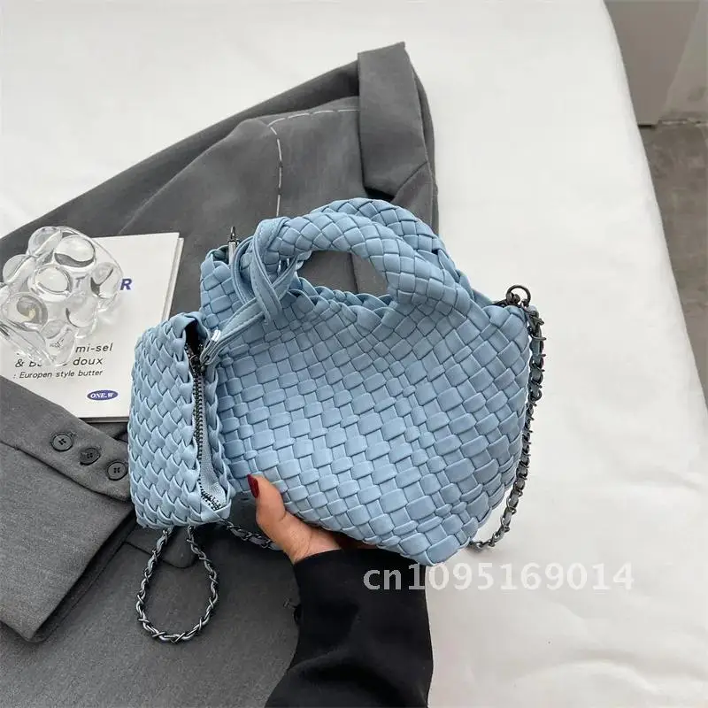 2024 Fashion Ladies Bag Mini Woven Bag PU Cute Leather Messenger Vegetable Women Bag Hand Bag Handbag For Carry Basket