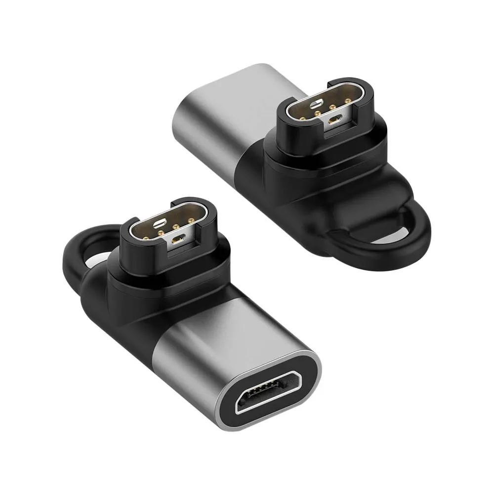 4‑Pin Smart Watch Charging Converter Type‑C/Micro/iOS Female Port for Garmin Fenix 5 5X 5S 6 6X 6S PRO Venu Charger Connector