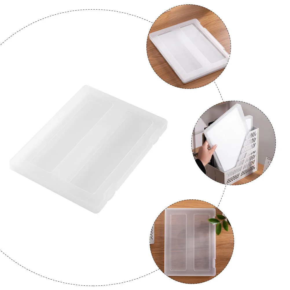 1 قطعة صندوق ملفات A4 مادة PP منظم مستندات محمول حاوية تخزين متعددة الأغراض للاستخدام المنزلي والمكتب صندوق ملفات A4