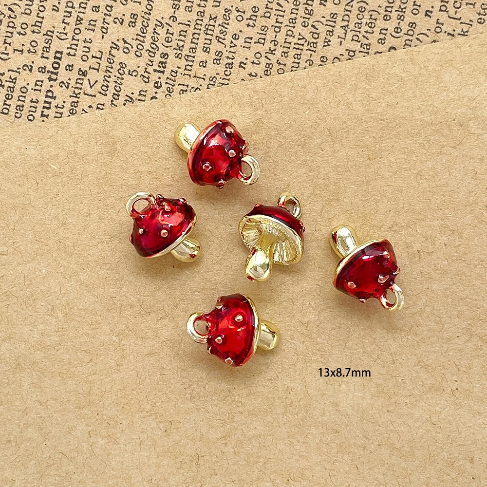 10pcs/lot Jewelry Accessory Alloy Solid Pumpkin Mushroom Chestnut Shaped DIY Charms Pendants 15*11mm