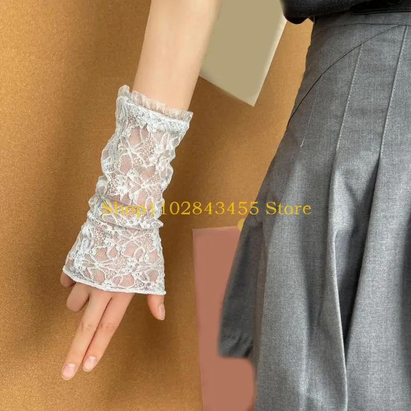 

49MC Lace Floral Embroidery Fingerless Sleeve Cuffs Perfect For Bridal Gowns Cocktail Dresses