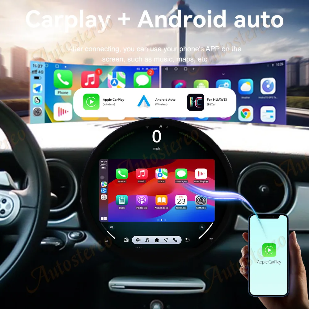 11.7 بوصة HD شاشة CarPlay أندرويد 14 لسيارات BMW mini 2007-2011 راديو السيارة مشغل وسائط متعددة نظام تحديد المواقع والملاحة رئيس وحدة ستيريو السيارات #3