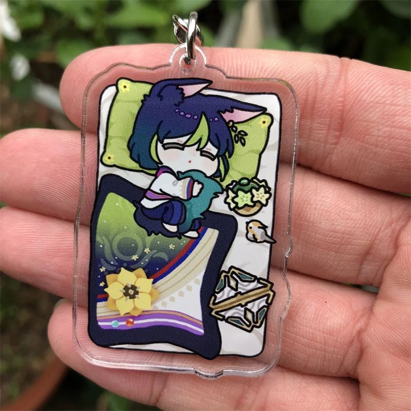 Genshin Impact Wanderer Abyss Mage Tighnari Kamisato Ayaka Keychain Accessories Anime Game Cosplay Pendant Prop Badge Gift image 5