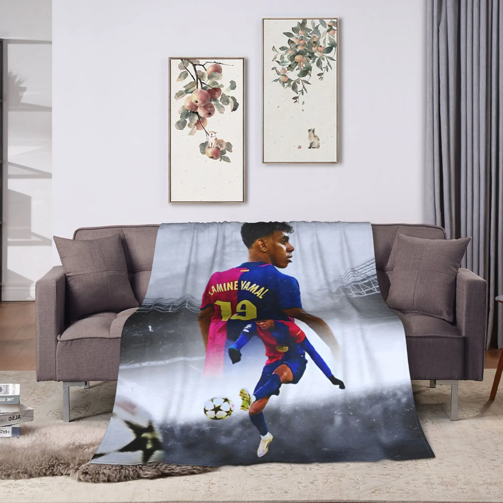 Lamine Y-Yamal Soccer 19 Blanket Velvet Textile Decor Breathable Ultra-Soft Throw Blankets for Bed Bedroom Quilt