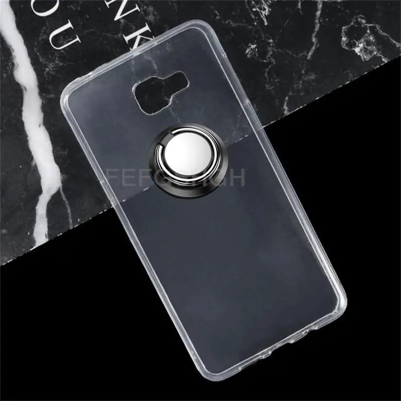 Nova moda capa completa para samsung galaxy a9 pro 2016 a910 a9100 a910f SM-A910 anel de metal titular magnético tpu volta caso do telefone