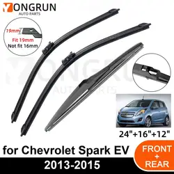 3PCS Car Wiper for Chevrolet Spark EV 2013-2015 Front Rear Windshield Four Seasons durable Accessories 2013 2014 2015