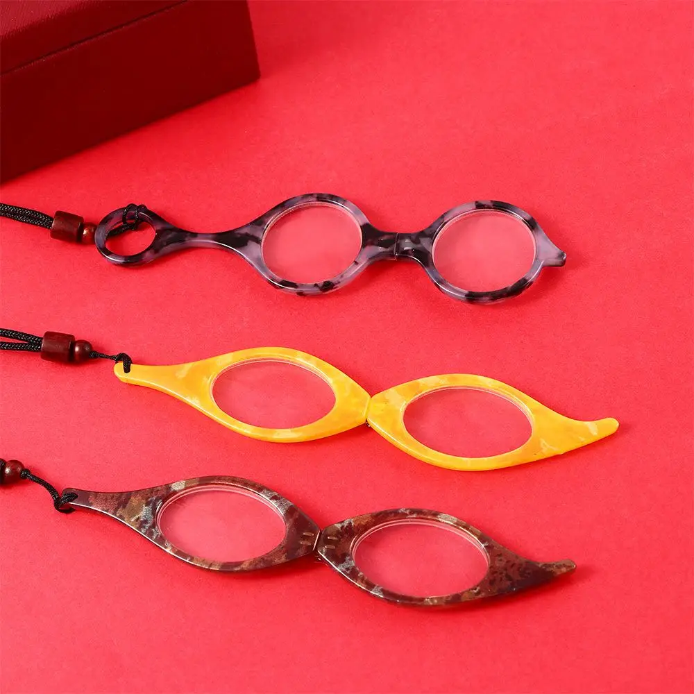 Fashion Pendant Foldable Circular Gift For Partents Hanging Neck Glasses Presbyopic Glasses Reading Glasses Mini Elderly Glasses