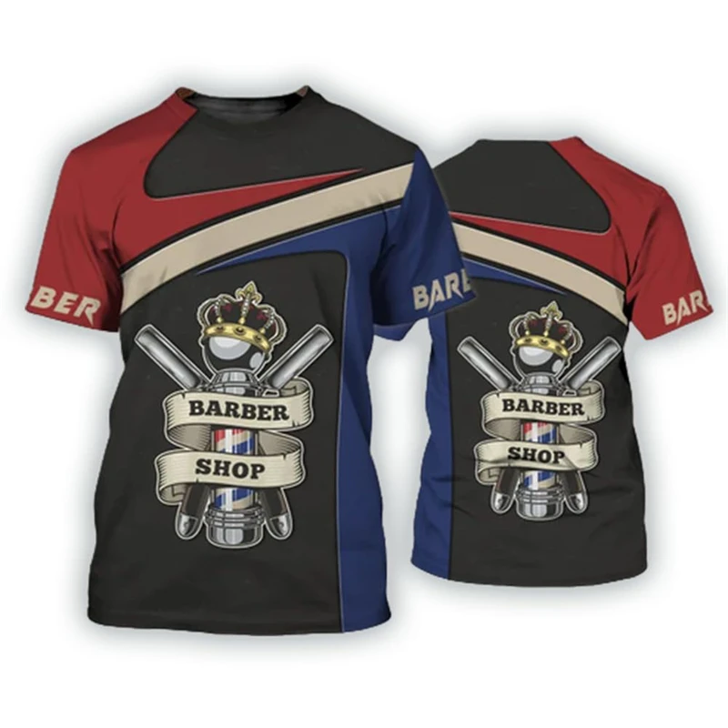 

Крутая мужская модная футболка для парикмахера с 3D принтом, повседневная мужская футболка с коротким рукавом для парикмахера, футболки с рисунком, топы Y2k, мужская одежда
