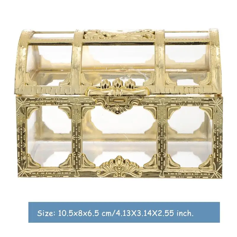 Plastic Transparent Pirate Treasure Box Crystal Retro The Jewelry Box Storage Organizer Chest Box Treasure For Retro Wedding