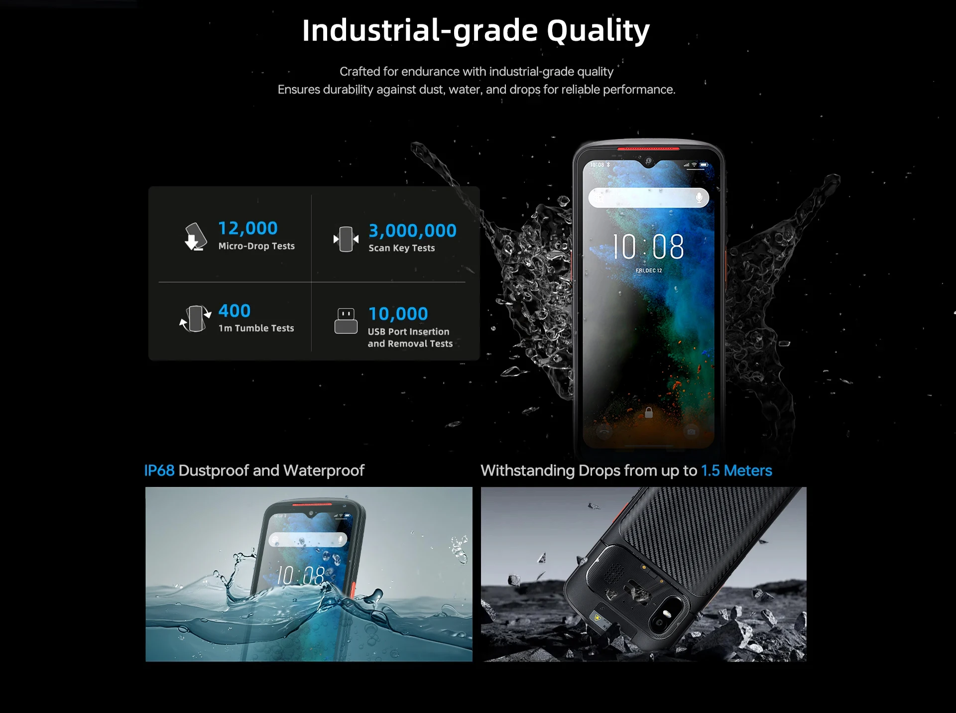 Barcode Scanner 8+128G Wi-Fi 6 Handheld 5G Mobile Computer PDA 6.5" IP68 Screen Equipped Data Terminal N5703 Honeywell Engine