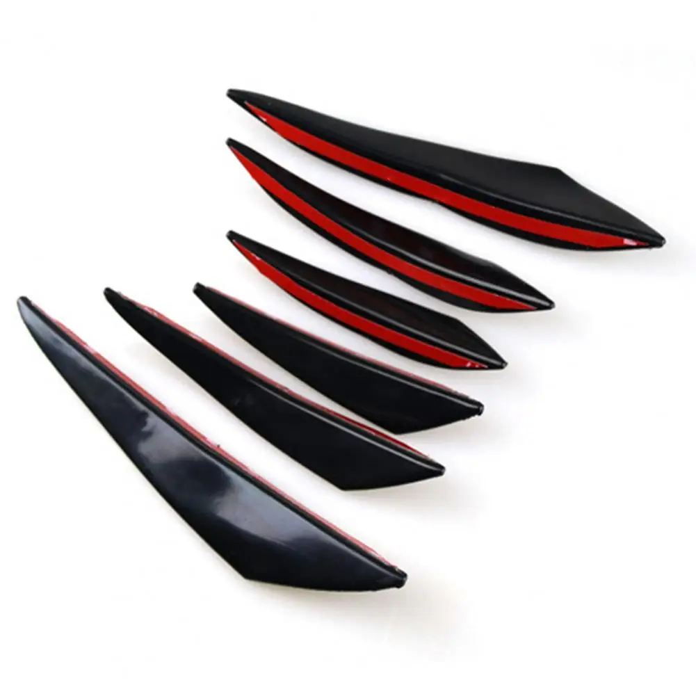 6 Pcs Car Spoiler Splitters Protect Vehicle Edge Great Stickiness Spoiler Lips Universal Car Spoiler Lips Bumper Protectors