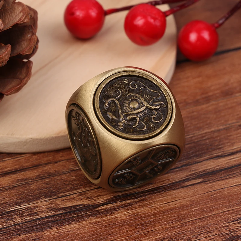 Four Mythical Beasts Six-faced Luck Money Fidget Spinner Stress Relief Decompression Cube For Adult Antistress Toys Gifts